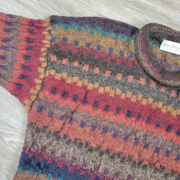 Norm Thompson Vintage Alpaca Wool Grandpa Pullover Sweater Retro 80's Cosby MD - Picture 9 of 15